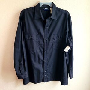 NEW Walls Work Wear Shirt Mens 2XL Black Long Sleeve Work Pockets Ranch Outdoor